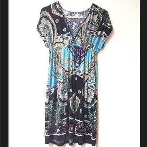 Bohemian Blue and Black Dress